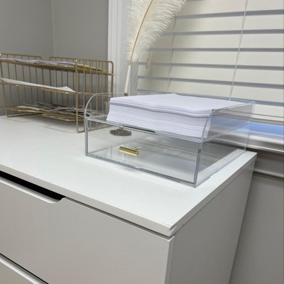 Acrylic Large Paper Tray With Drawer - Threshold™ : Target