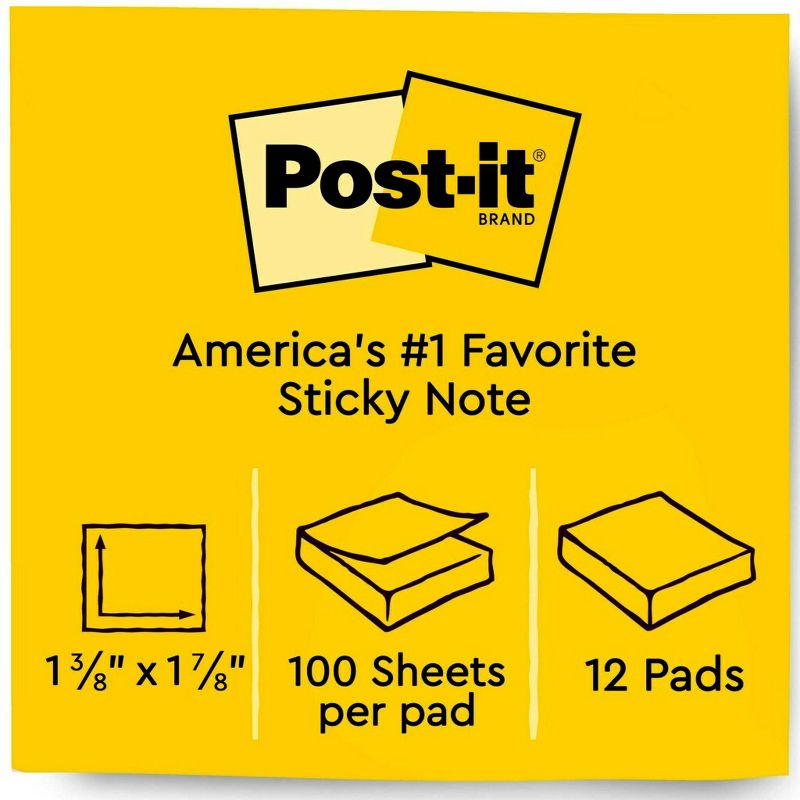 Post-it 12pk Sticky Notes 1.5&#34;x2&#34; Poptimistic Collection, 6 of 13