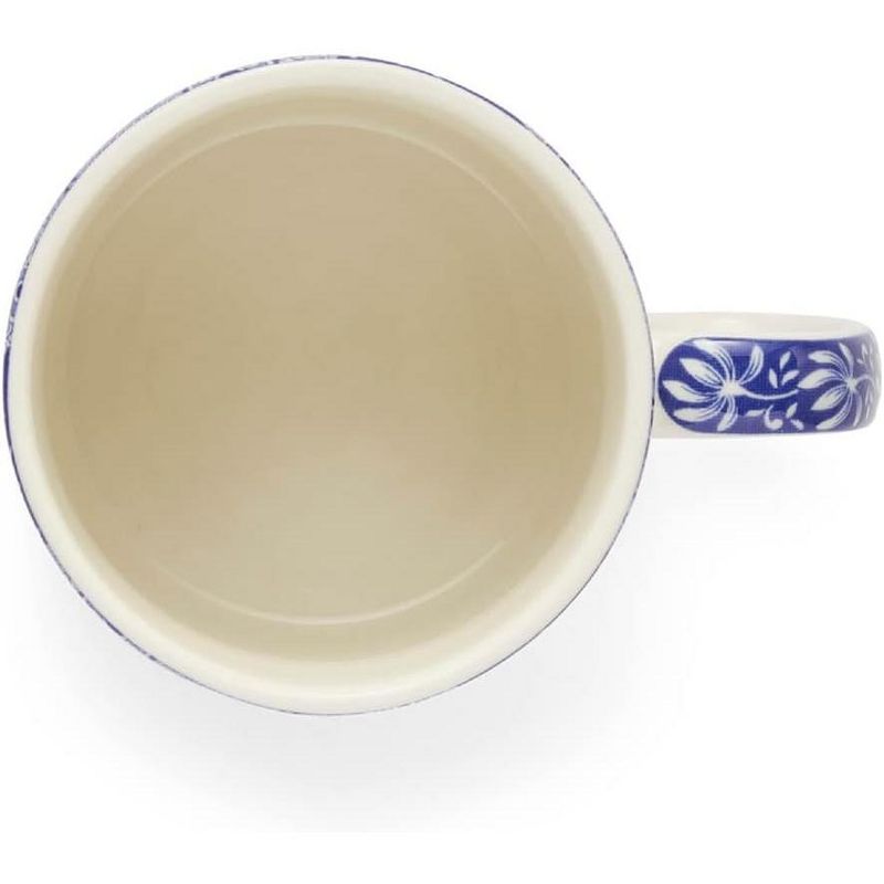 Spode Blue Italian Collection 9 Oz Mugs, Set of 4 Cups for Tea, Warm Beverages, and Coffee, Fine Porcelain, Blue/White, 4 of 9