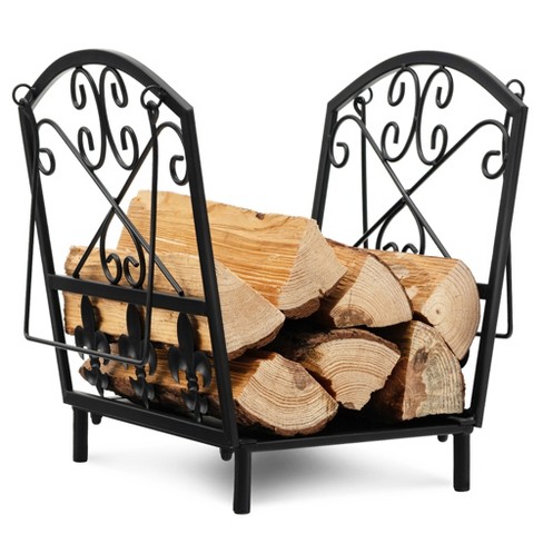 Costway 19'' Firewood Storage Rack Leaf Patterns Firewood Storage