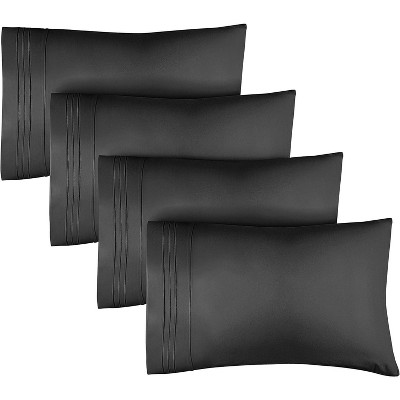 Ultra Soft Solid Pillowcases Set of 4 - Cozy & Breathable 4 Piece Pillow Covers - CGK Linens