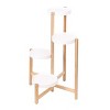 Artloge 3/4 Tier Bamboo Plant Stand Tall Corner Flower Pots Display Rack White Plant Holder for Garden Office Patio Living Room Decor - 3 of 4