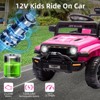 Red 12V Ride On Truck Car For Kids With Remote Control Bluetooth Speaker Led Lights Two Driving Modes And Safety Features Red - 3 of 4