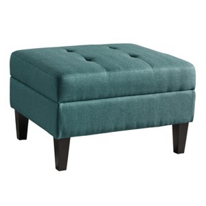 Zahra Tufted Storage Ottoman - Teal - Christopher Knight Home, Blue