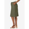 Jessica London Women's Plus Size Stretch Cotton Chino Skirt - 4 of 4