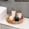 Aoibox Round Woven Coffee Table Ottoman Tray with Handles - Water Hyacinth Wicker Serving Tray, Decorative Storage Basket for Home & Kitchen - 3 of 4