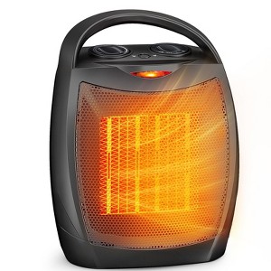 Portable Electric Space Heater - 1500W/750W Thermostat, Ceramic Desk Heater & Fan, Safe Quiet <45 dB,Tip-Over Overheat Protection - 1 of 4