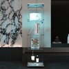 MAYEERTY LED Lights Glass Display Cabinet 4 Shelves with Door Floor Standing Curio 64.7x16.7x14.3 Inches Living Room Bedroom Office White - 2 of 4