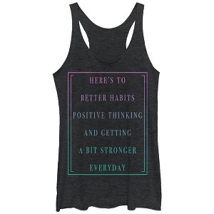Women's CHIN UP Positive Thinking Racerback Tank Top - 1 of 3