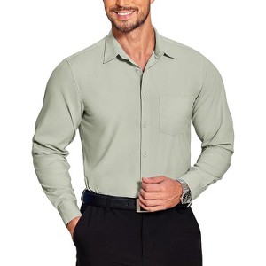 COOFANDY Men's Long Sleeve Muscle Fit Dress Wrinkle-Free Button Down Business Casual Shirts - 1 of 4