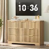 Modern Fluted Dresser for Bedroom with 7 Drawers, Wide Long Dresser Wood Storage Cabinet, Furniture Dresser TV Stand w/Metal Handles, Wicker Dressers - 2 of 4