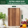 Acacia Wood Cutting Board for Kitchen, 18x12 Medium Cutting Board, 1" Thick Solid Wood Cutting Board with Juice Grooves, Knife Friendly & Reversible - 2 of 4
