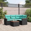 vidaXL Patio Sofa Set Black, Blue - Black and Blue With Table - 2 of 4
