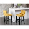 Grungis Velvet Bar Stools Set of 2,Counter Stools with Button Tufted Back and Chrome Nailhead Trim,Kitchen Chair for Kitchen Island - 2 of 4