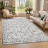Washable Farmhouse Floral Print Living Room Rugs, Soft Non Slip Modern Bedroom Carpet, Ultra Thin Floor Rug for Home Office - 2 of 4