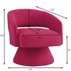 Modern 360° Swivel Accent Chair Armchair Comfy Velvet Swivel Barrel Chair For Living Room Bedroom,Lounge Chair With Open Backrest-Cuddlewood - 3 of 4