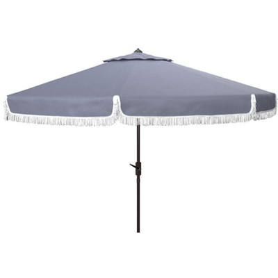 Milan Fringe 11Ft Round Crank Umbrella - PAT8108 - Safavieh