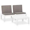 vidaXL 2 Piece Patio Lounge Set with Cushions Plastic White - 2 of 4