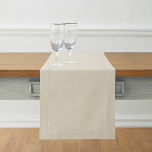 Solino Home Cotton and Linen Hemstitch Table Runner - 1 of 4