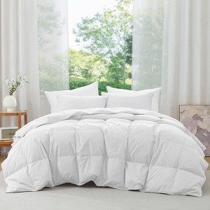 Puredown Lightweight & All-Season Organic Cotton Down Fiber Comforter, Duvet Insert Perfect for Year-Round Use - 1 of 4
