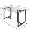 Contemporary Ming 55" Dining Table with Clear Tempered Transparent Glass Tabletop-Maison Boucle - 4 of 4