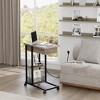 Whizmax C Shaped End Table with Charging Station, Flip Top Sofa Side Table with USB Ports and Outlets, Gray - image 2 of 4