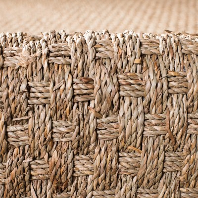 Hand-Knotted Cotton and Jute Natural/Dark Brown Runner Rug, 2'6" x 10'