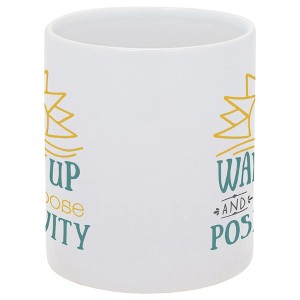 Elanze Designs Wake Up Choose Positivity Sunrise 11 Ounce White Ceramic Coffee Mug - 1 of 2