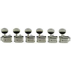 Kluson 6-In-Line Deluxe Series Oval Metal Double Line Logo Tuning Machines Nickel - 1 of 1