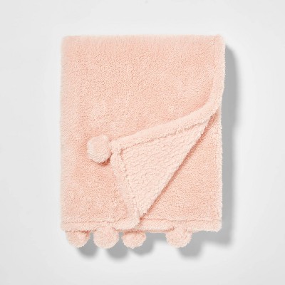 Round Plush Kids' Pillow With Pom-poms Cream - Pillowfort™ : Target