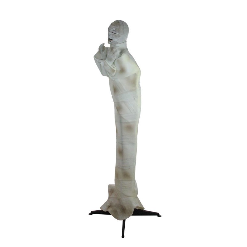 Northlight 64.5" Prelit Standing Animated Glowing Eyed Mummy Halloween Decoration - White/Brown, 4 of 5