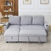 VYNXARIA 78.7"Comfortable Linen L-Shaped Combo Sofa Sofa Bed,Reversible Sleeper Combo Sofa with Pullout Bed - 2 of 4
