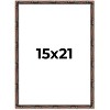 PosterPalooza | 15x21 Thin Bamboo Picture Frame, UV Acrylic, 2 Finishes - Gold and Brown - 2 of 4