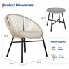 3 Pieces Outdoor Acapulco Chair Patio Bistro Set, All-Weather Acapulco Chairs with Glass Top Table - 2 of 4
