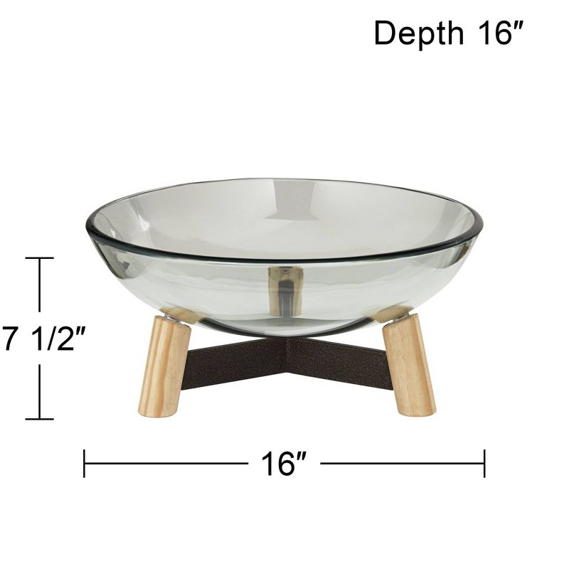 Studio 55D Synchrony 16" Wide Clear Tempered Glass Decorative Bowl, 4 of 6