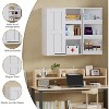 PAKASEPT Farmhouse Medicine Cabinet with Lock, Bathroom Wall Mounted with 2-Door and 9 Shelves - 3 of 4