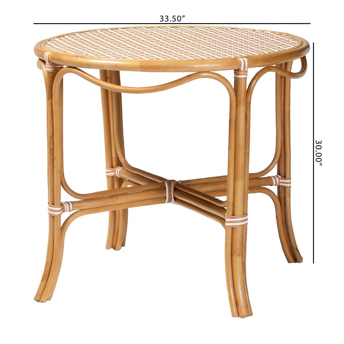 bali & pari Mattie Natural Rattan Round Bistro Dining Table Accent Table Natural - thumbnail 7