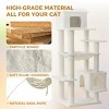 TopComfy Pet Tower Multi Level Cat Tree Unique House Design Soft Hammock Durable Scratching Posts Plush Tower for Cats, Beige, 21.7"*18.1"*64" - 4 of 4