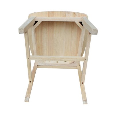 Classic Unfinished Solid Parawood High Slat Side Chair, Set of 2