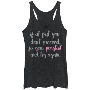 Women's CHIN UP Fix Your Ponytail Racerback Tank Top - 1 of 3