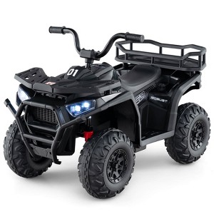 Costway 24V Kids Ride on Electric ATV Car Toy with Spring Suspension & LED Lights USB Black/Pink/Navy - 1 of 4