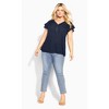 Women's Plus Size Zip Fling Top - navy | CITY CHIC - 3 of 4