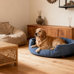 Aortzio 39.4"W Large Upholstered Wooden Dog Couch with Removable Top&Washable Cover - 1 of 4