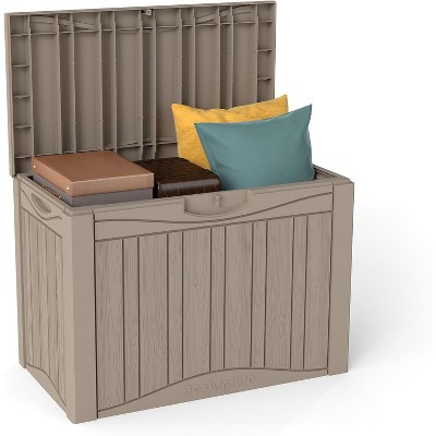 MaseiKar 50 Gallon Waterproof Deck Box, Lockable Resin Storage Box for Patio Furniture Cushions Garden Tools and Outdoor Delivery Storage