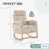 Nursery Rocking Chair with Pocket, High Back Glider Nursing Chair, Rubberwood Accent Armchair for Nursery and Living Room - 4 of 4