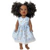 Size 4 Matching Girl and Doll Blue Flower and Check Dresses - 3 of 4