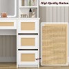 Rattan Vanity Desk, Makeup Vanity Table with Adjustable LED Light and Mirror, Large Storage Space with 4 Drawers and 2 Tiers of Open Shelves, White - 4 of 4