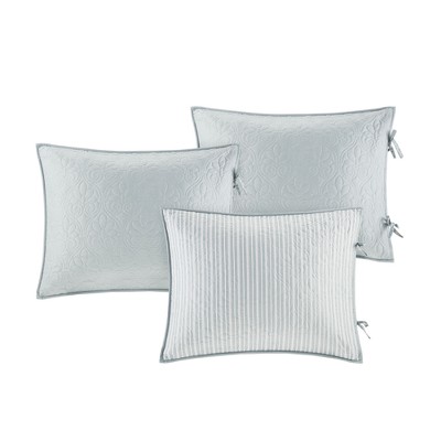 Quebec Gray Reversible Daybed Cover Set with Embroidered Pillow