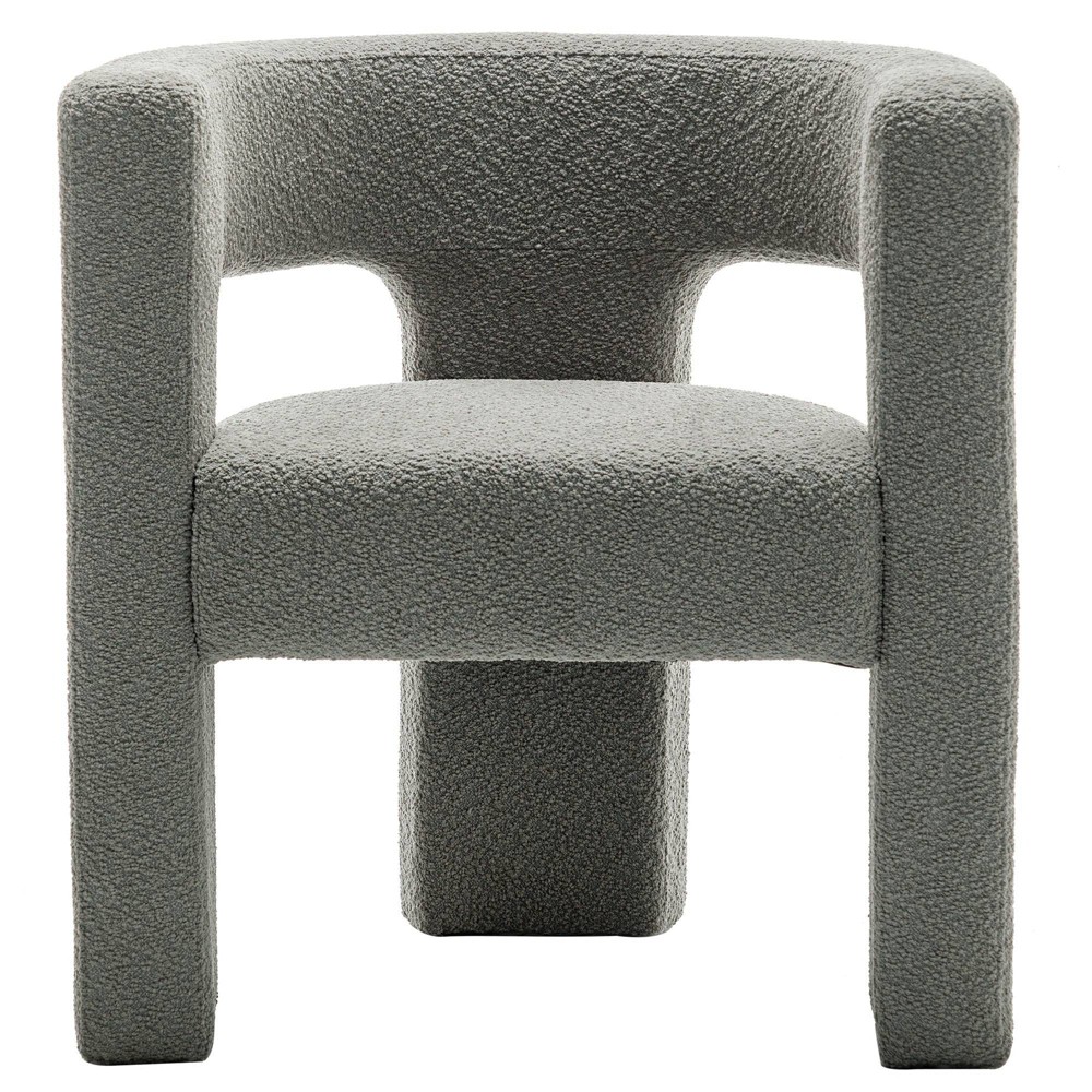 Photos - Sofa 28" Wide Boucle Upholstered Square Armchair Light Gray - Kinwell