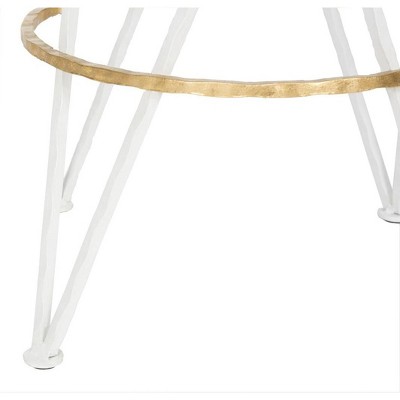 Hester 30" White and Gold Metal Bar Stool